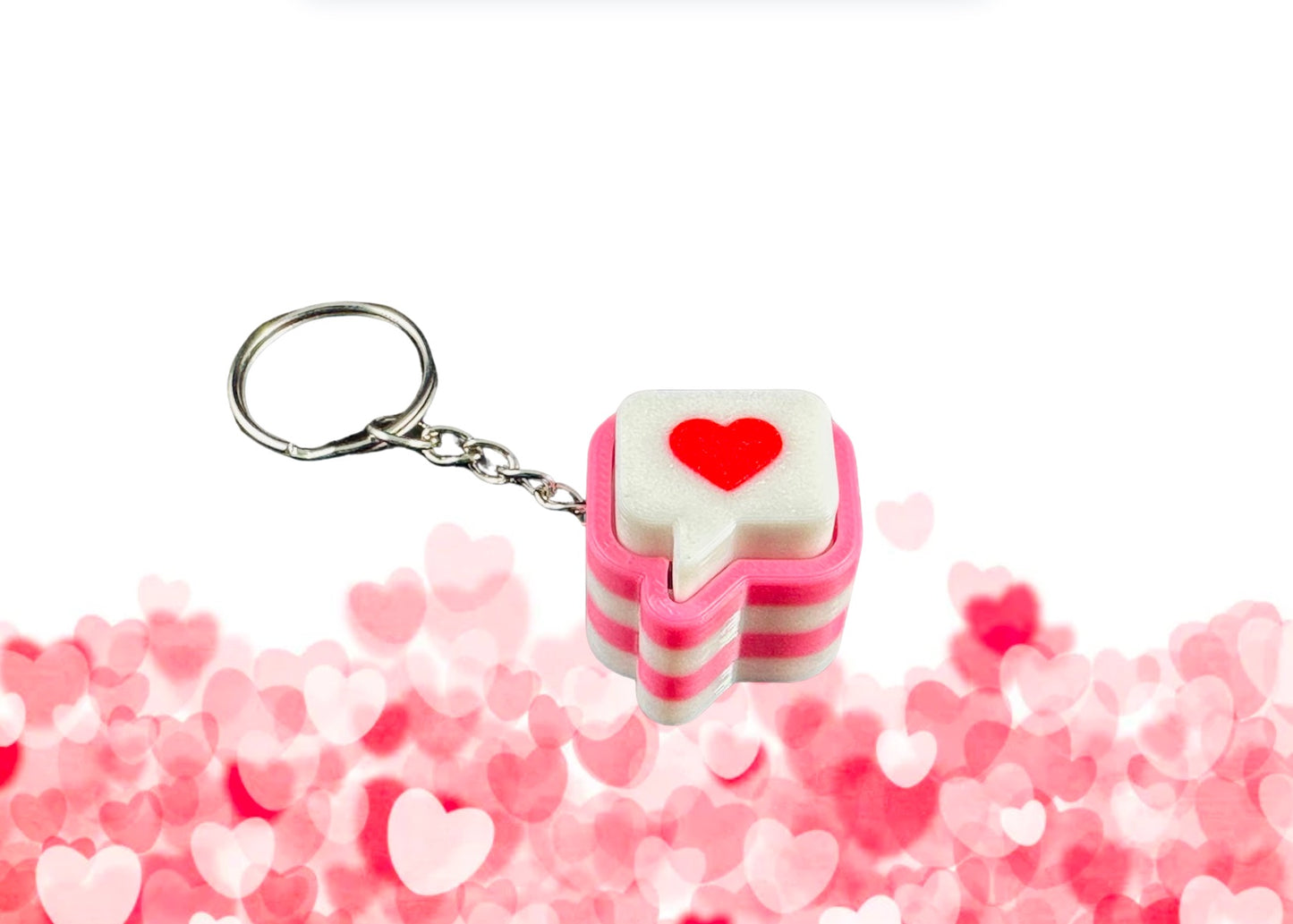 Love Message Fidget Clicker Keychain – Adorable and Fun Heart Keychain for Valentine’s Day