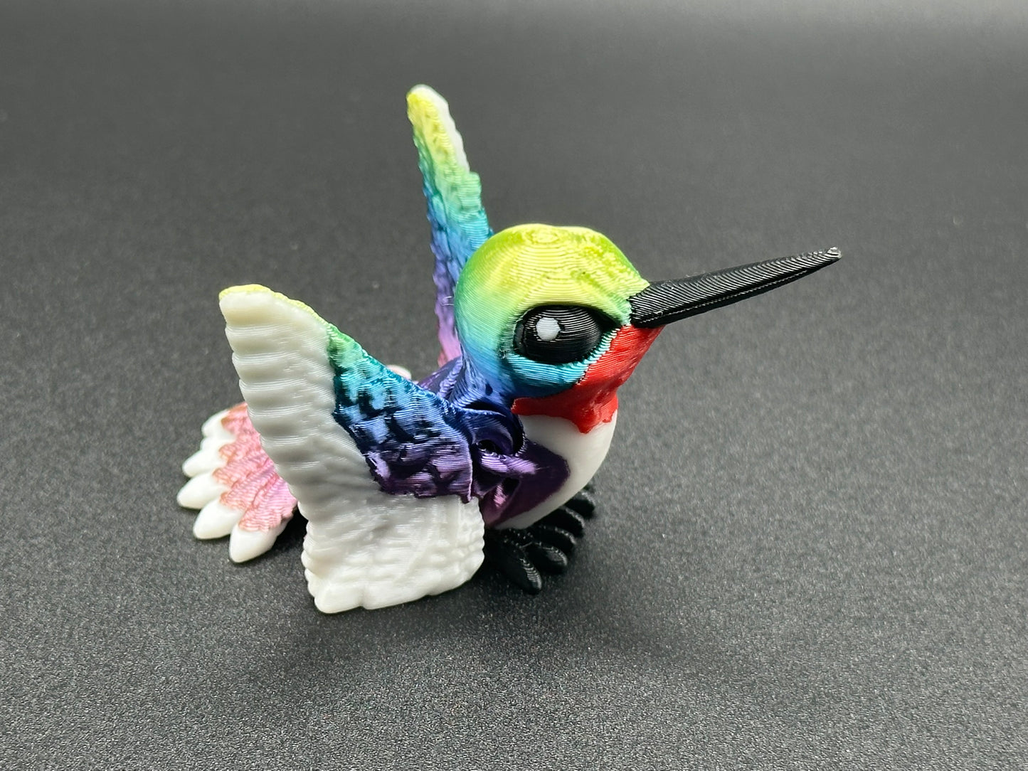 Rainbow Articulated Hummingbird – 3D Printed Fidget Toy