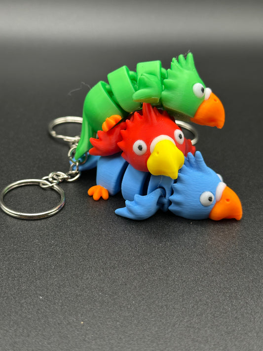 Articulated Parrot Fidget Keychain – Wiggle & Twist This Fun Feathery Friend! 🦜✨